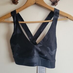 NWT Prana Layna Bra Black Camo Straps Racerback XS Extra Small